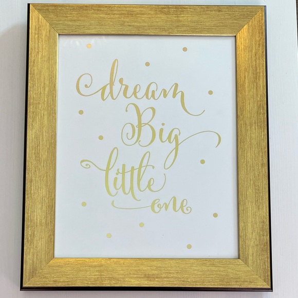 Gold Framed Dream Big Little One Nursery Art - Picture 2 of 4